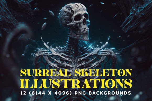 12 Surreal Skeleton Illustrations 6K: Beyond the Macabre