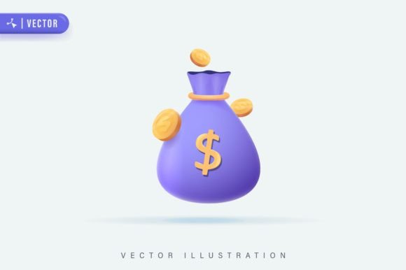 3D Realistic Money Bag Illustrations: Elevate Your Visual Content