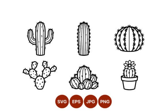 Black and White Cactus Vector Line Art: A Designer's Guide