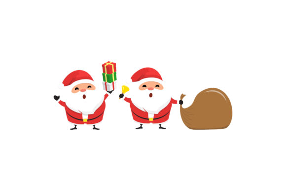 Christmas Santa Set Vector Illustrations: Festive Design Assets