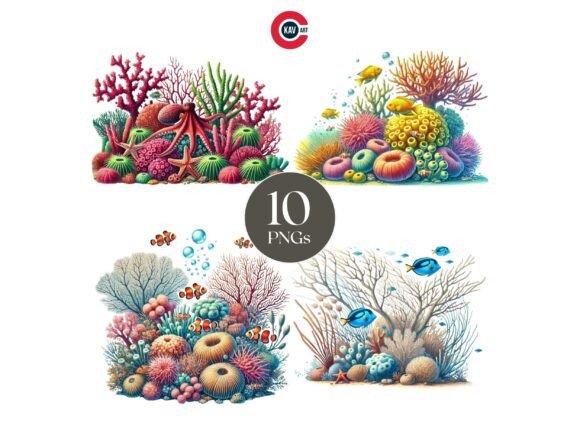 Coral Reef Colorful Sea Life Clipart: A Designer's Dive into Vibrant Design Assets