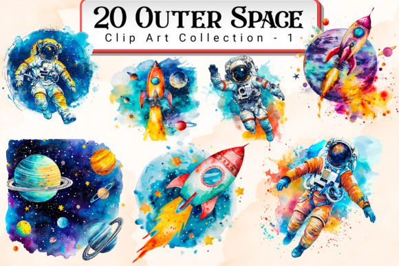 Cosmic Creativity Unleashed: The Outer Space Clipart Bundle