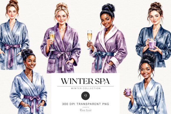 Cozy Winter Spa & Self Care Planner Girl: Your Go-To for Calming Design