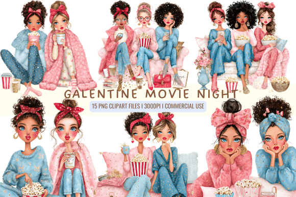 Galentine Movie Night Clipart: Crafting the Ultimate Cozy Evening