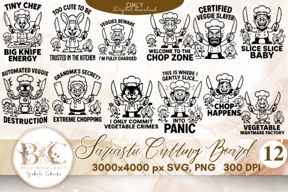 Sarcastic Cutting Board SVG Bundle: Witty Kitchen Crafting
