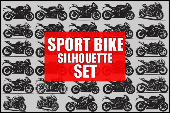 Sport Bike Silhouette Set: The Ultimate Vector Bundle