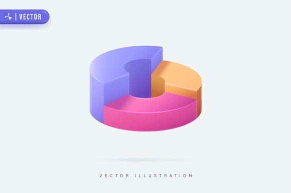 Visualize Data with Impact: 3D Realistic Donut Chart Illustrations