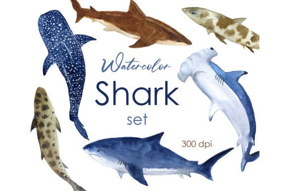 Watercolor Clipart: Baby Shark Clipart for Your Projects