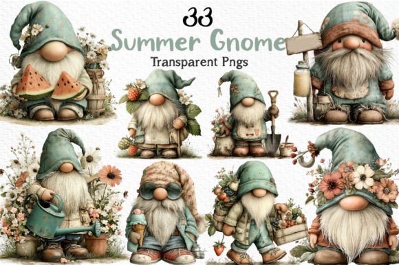 Whimsical Summer Gnome Clipart PNG: Your New Design Secret Weapon