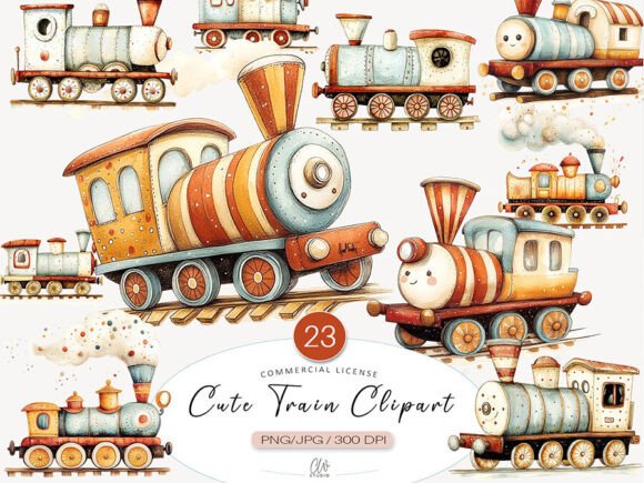 Whimsy on Rails: Using the Cute Train Clipart Bundle in Your Designs