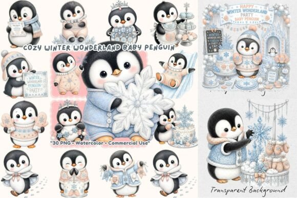 Winter Wonderland Baby Penguin PNG: Cozy Clipart for Creative Projects